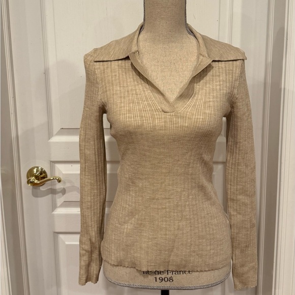 And Other Stories Sweaters - Tan long sleeve v neck top